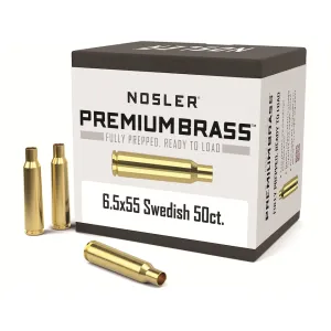 Nosler Premium 6.5x55mm Swedish Mauser Brass Box of 50
