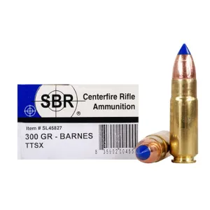 SBR 458 Socom Ammo 300 Grain Barnes Tipped Triple-Shock X Polymer Tip Lead Free Box of 20