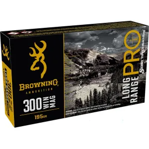 Browning Long Range Pro Match 300 Winchester Magnum Ammo 195 Grain Sierra Tipped MatchKing Polymer Tip Box of 20