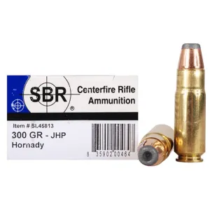 SBR 458 Socom Ammo 300 Grain Hornady Interlock Jacketed Hollow Point Box of 20