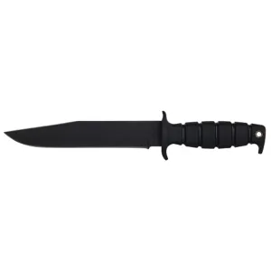 Ontario SP6 Spec Plus Fixed Blade 8" Drop Point 1095 Carbon Steel Powder Coated Blade Kraton Handle Black