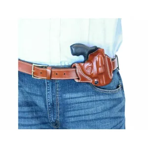 DeSantis Gunhide Roscoe Cross Draw OWB Holster Right Hand S&W J Frame 2" Leather Tan
