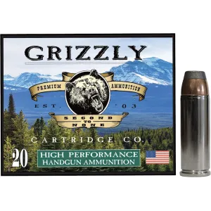 Grizzly Cartridge High Performance Handgun 454 Casull Ammo 300 Grain Bonded Flat Nose Box of 20