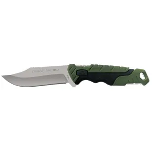 Buck Knives 658 Pursuit Small Fixed Blade Knife 3.75" Drop Point 420HC Satin Blade Glass Filled Nylon/Versaflex Handle Black/Green