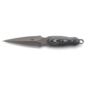 CRKT Shrill Fixed Blade Knife 4.77" Spear Point 8Cr13MoV Titanium Nitride Blade Micarta Handle Black/Gray