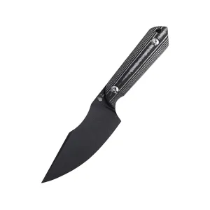 Kizer Harpoon Fixed Blade Knife 3.86" Drop Point D2 Black Blade Micarta Handle Black
