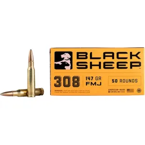 Black Sheep 308 Winchester Ammo 147 Grain Full Metal Jacket Box of 50