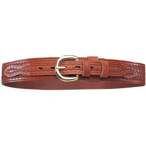 Bianchi B4 Ranger Belt 1.75" Nickel Plated Brass Buckle Leather Basketweave Tan 42"