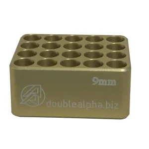 Double Alpha Golden 20 Pocket Cartridge Gauge 9mm Anodized Aluminum