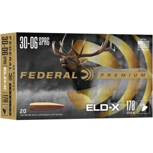 Federal Premium 30-06 Springfield Ammo 178 Grain Hornady ELD-X Polymer Tip Box of 20