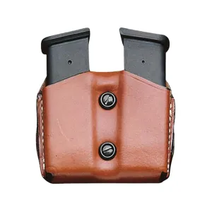 DeSantis Gunhide Double Stack Double Magazine Pouch Ambidextrous S&W M&P 9, 40 Leather Tan