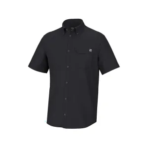 Huk Men's Tide Point Short Sleeve Shirt Black Large