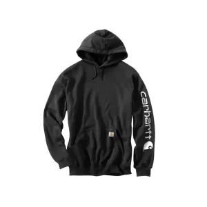 Carhartt Men's Loose Fit Midweight Logo Sleeve Graphic Hoodie Black Large