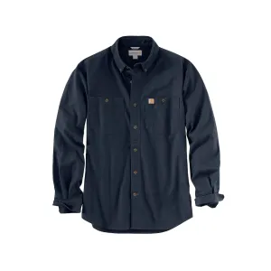 Carhartt Men's Rugged Flex Relaxed Fit Midweight Canvas Long Sleeve Shirt Navy 3XL