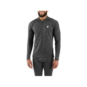 Carhartt Men's Force Midweight Long Sleeve Quarter Zip Base Layer Shirt Black Heather 2XL