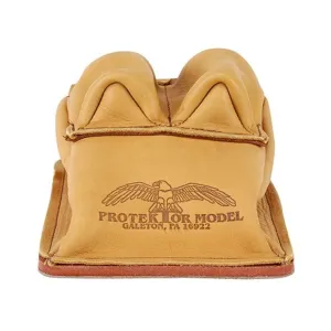 Protektor Bunny Ear Rear Shooting Rest Bag with Heavy Bottom Leather Tan Unfilled