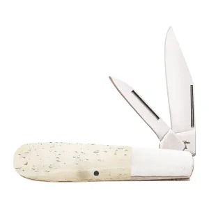 Bear & Son WSB281 Folding Knife 2.625" Clip Point Carbon Satin Blade Bone Handle White