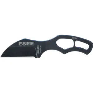 ESEE Knives Gibson Pinch Fixed Blade Knife 1.3" Wharncliffe 1095 Black Blade 1095 Handle Black