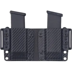 Rounded Double Magazine Holder 45 ACP Double Stack Kydex Carbon Fiber