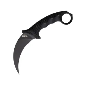 Cold Steel Steel Tiger Fixed Blade Knife 4.75" Karambit AUS-8 Black Blade Griv-Ex Handle Black