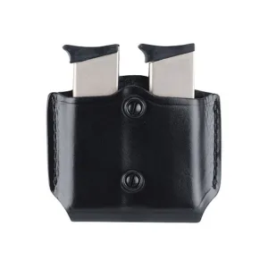 Gould & Goodrich B831 Belt Double Magazine Pouch Beretta 83, 85, 87, Kahr Micro MK9, Elite MK9, MK40, E9, K9, P9, K40, P40, Covert 40, Sig P230, P232, Walther PP, PPK, PPK/S, PPK/E Leather Black