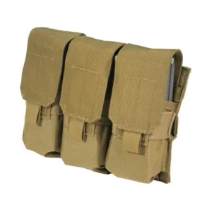 BLACKHAWK! S.T.R.I.K.E. MOLLE M4/M16 Triple Magazine Pouch Holds 6 AR-15 30 Round Magazine Nylon Coyote Tan