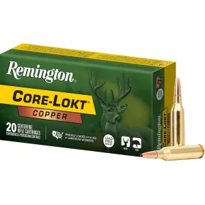 Remington Core-Lokt Copper 270 Winchester Ammo 130 Grain Solid Hollow Point Lead Free Box of 20