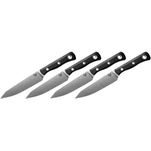 Benchmade Custom Table 4 Piece Kitchen Knife Set Partially Serrated CPM 154 Steel Black G10 Handle