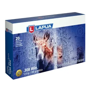 Lapua 308 Winchester Ammo 185 Grain Lapua Mega Soft Point Box of 20