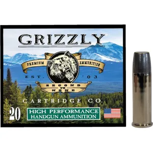 Grizzly Cartridge Bear Load 44 Remington Magnum Ammo 320 Grain Lead Long Wide Nose Gas Check Box of 20