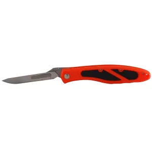 Havalon Knives Piranta Bolt Pocket Knife 2.75" Skinner Stainless Steel Satin Blade ABS Polymer Handle Orange