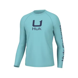 Huk Men's Icon Long Sleeve Crew Neck Shirt Marine Blue XL