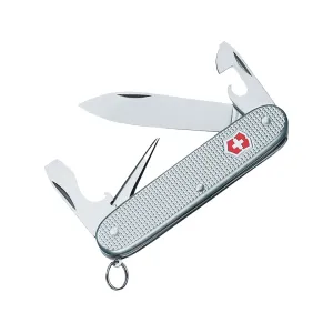Victorinox Swiss Army Pioneer Alox Pocket Knife 3.7" Spear Point Stainless Steel Polished Blade Alox Handle Silver