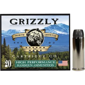 Grizzly Cartridge Bear Load 45 Colt (Long Colt) +P Ammo 265 Grain Flat Nose Box of 20
