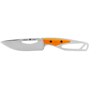 Buck Knives PakLite Field Fixed Blade Knife 4" Drop Point 420HC Satin Blade Nylon Handle Orange