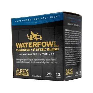 Apex Waterfowl TSS/S3 Steel Blend 12 Gauge Ammo 3" BB and #7-1/2 Steel and Tungsten Shot 1-5/16 oz Box of 25