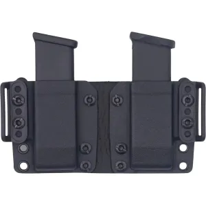 Rounded Double Magazine Holder 9mm, 40 S&W Double Stack Kydex Black