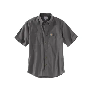 Carhartt Men's Rugged Flex Relaxed Fit Midweight Canvas Short Sleeve Shirt Gravel XL Tall
