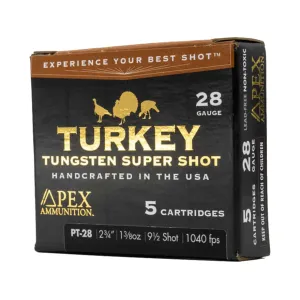 Apex Turkey TSS 28 Gauge Ammo 2-3/4" #9 Tungsten Shot 1-3/8 oz Box of 5