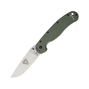 Ontario RAT 1 Pocket Knife 3.6" Drop Point D2 Satin Blade Nylon Handle OD Green