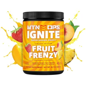MTN OPS Ignite Energy Drink Powder Fruit Frenzy 45 Servings