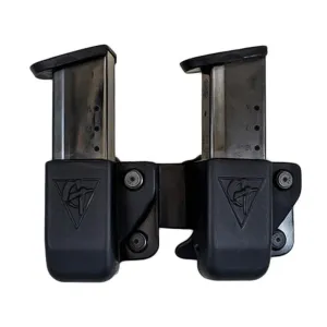 Comp-Tac Twin Magazine Pouch Belt Clip Right Hand Single Stack 1911, Sig Sauer P220, Springfield Armory XD-S 45 ACP Kydex Black