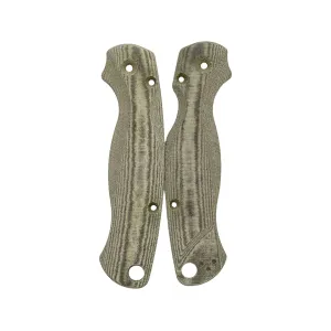 Flytanium Lotus Knife Scales for Spyderco Para Military 2 Linen Micarta Green