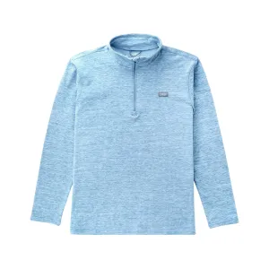 AFTCO Men's Coastal Layer Quarter Zip Shirt Air Force Blue Heather Medium
