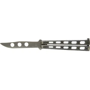 Bear & Son Galaxy Butterfly Knife Trainer 3.625" Clip Point 440HC Satin Blade Zinc Handle Chameleon