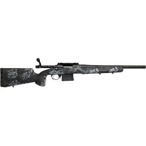 Horizon Firearms Vandal Dark II Bolt Action Rifle 22 Creedmoor 18" Matte Fluted Threaded Barrel Matte Frame Black/Gray Camo Stock Precision