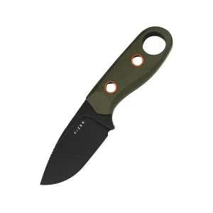Kizer Beaver Fixed Blade Knife 2.75" Drop Point D2 Black Stonewash Blade G-10 Handle OD Green