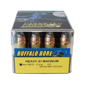 Buffalo Bore Heavy 41 Remington Magnum Ammo 210 Grain Jacketed Hollow Point Box of 20
