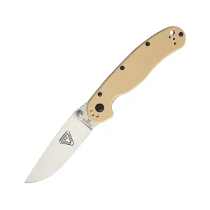 Ontario RAT 2 Pocket Knife 3" Drop Point D2 Satin Blade G-10 Handle Desert Tan
