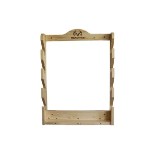 Rush Creek Creations Realtree 4 Gun Wall Wooden Gun Rack Solid Pine